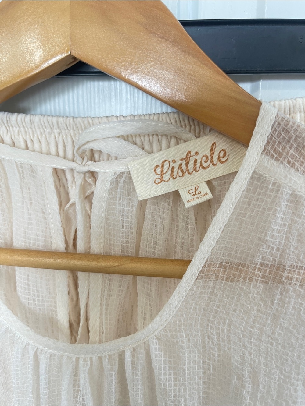 Listicle Large Ivory Ruffles Slit Maxi Skirt Top Outfit Feminine Boho Coastal - Picture 4 of 11